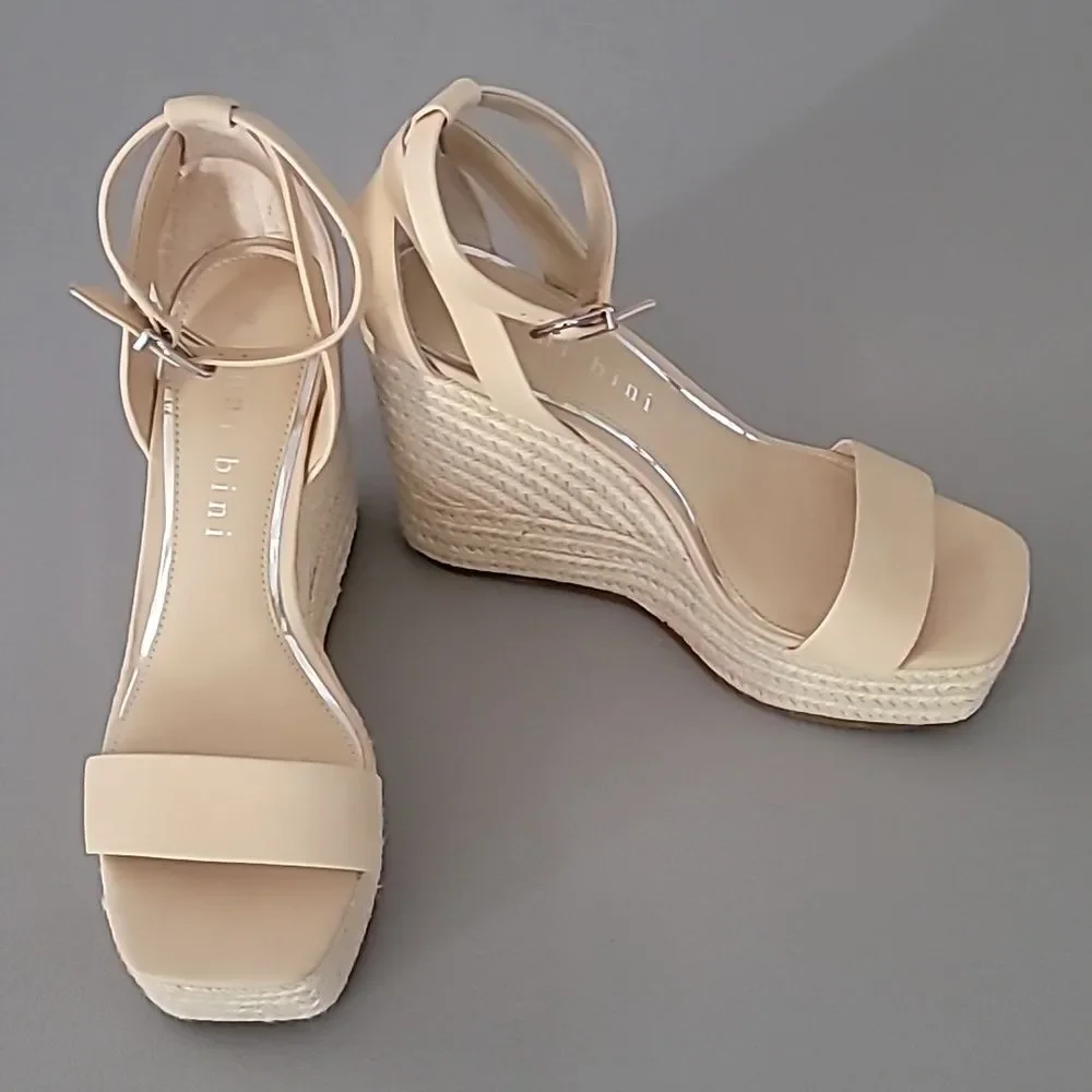 Gianni bini Safina Jute Platform Wedges Size 9.5